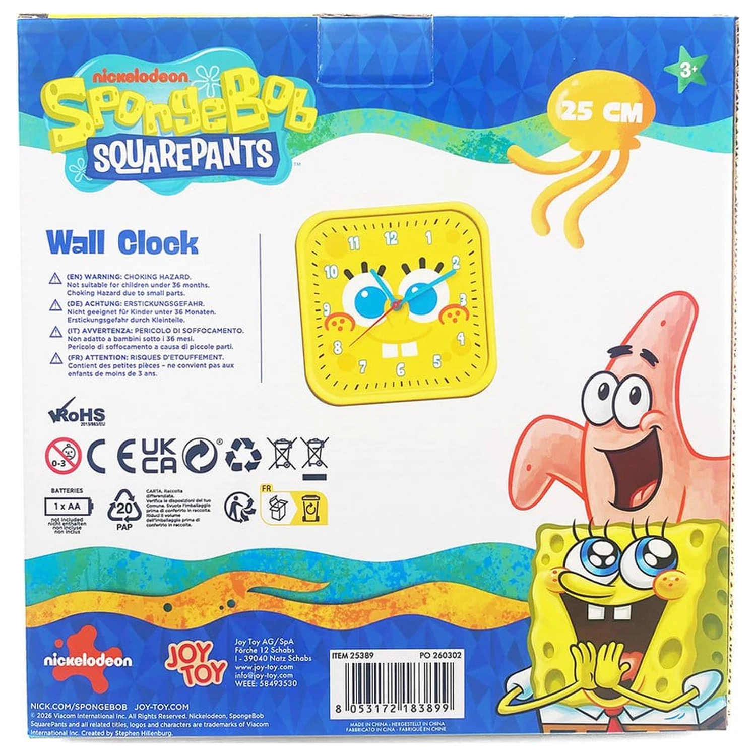 Spongebob zidni sat kvadrat Spongebob fotografija proizvoda