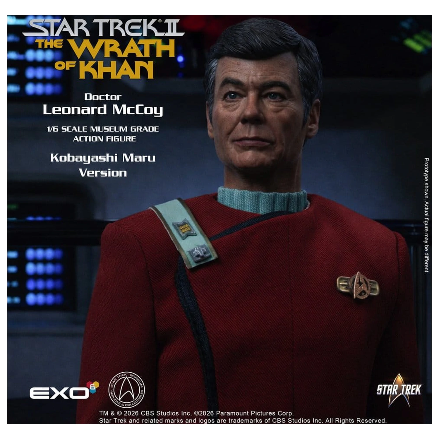 Star Trek II: The Wrath of Khan akcijska figura 1/6 Dr. Leonard McCoy Kobayashi Maru verzija 30 cm fotografija proizvoda