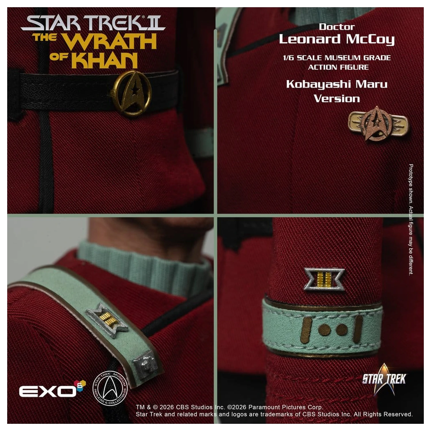 Star Trek II: The Wrath of Khan akcijska figura 1/6 Dr. Leonard McCoy Kobayashi Maru verzija 30 cm fotografija proizvoda