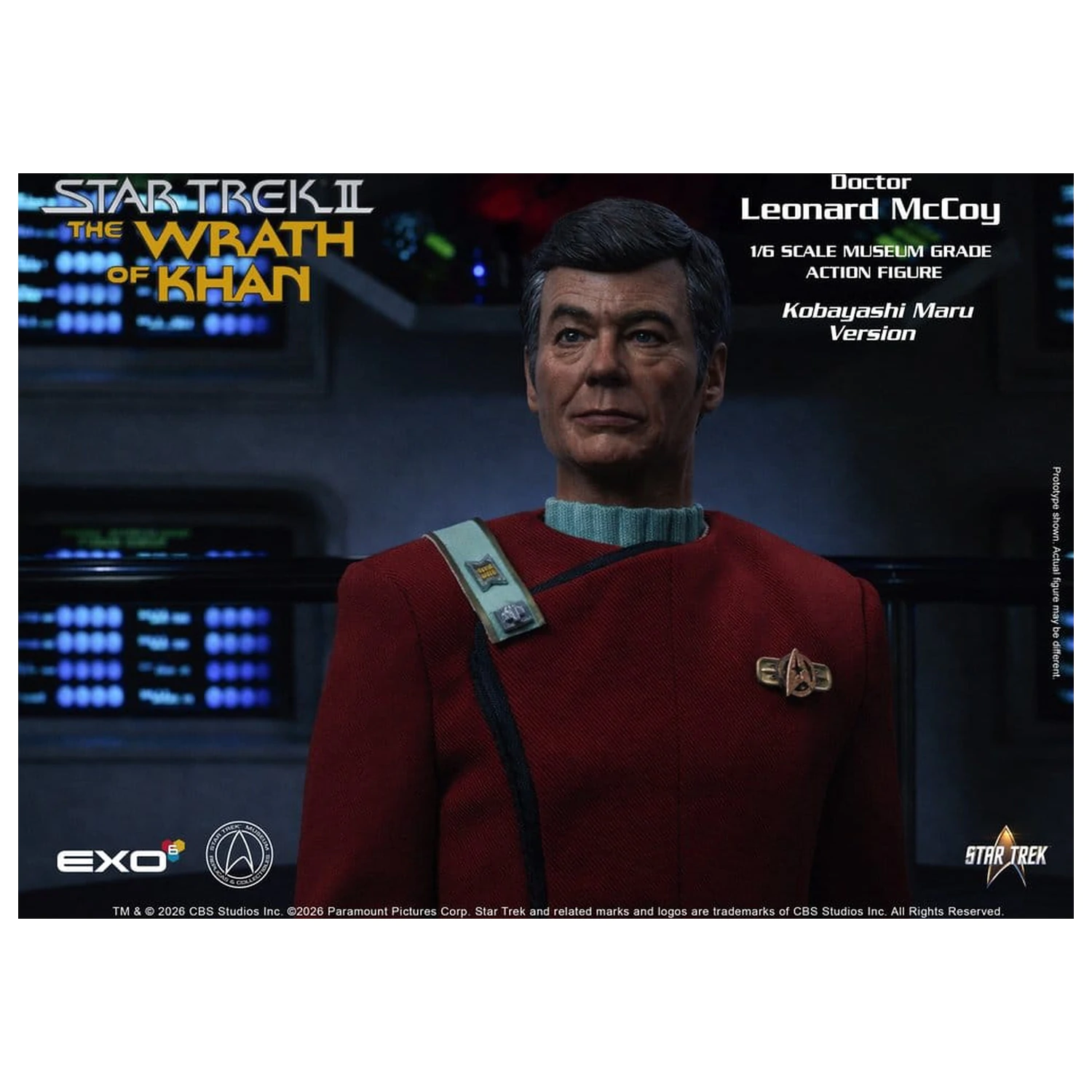 Star Trek II: The Wrath of Khan akcijska figura 1/6 Dr. Leonard McCoy Kobayashi Maru verzija 30 cm fotografija proizvoda