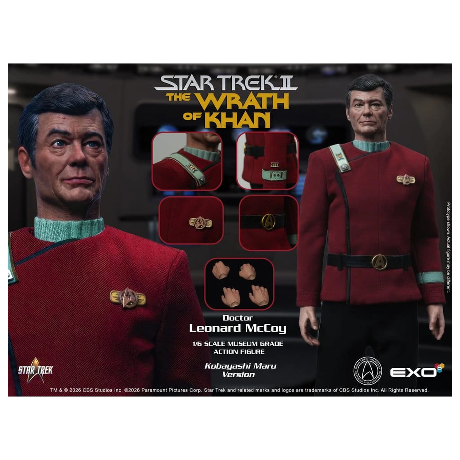 Star Trek II: The Wrath of Khan akcijska figura 1/6 Dr. Leonard McCoy Kobayashi Maru verzija 30 cm fotografija proizvoda