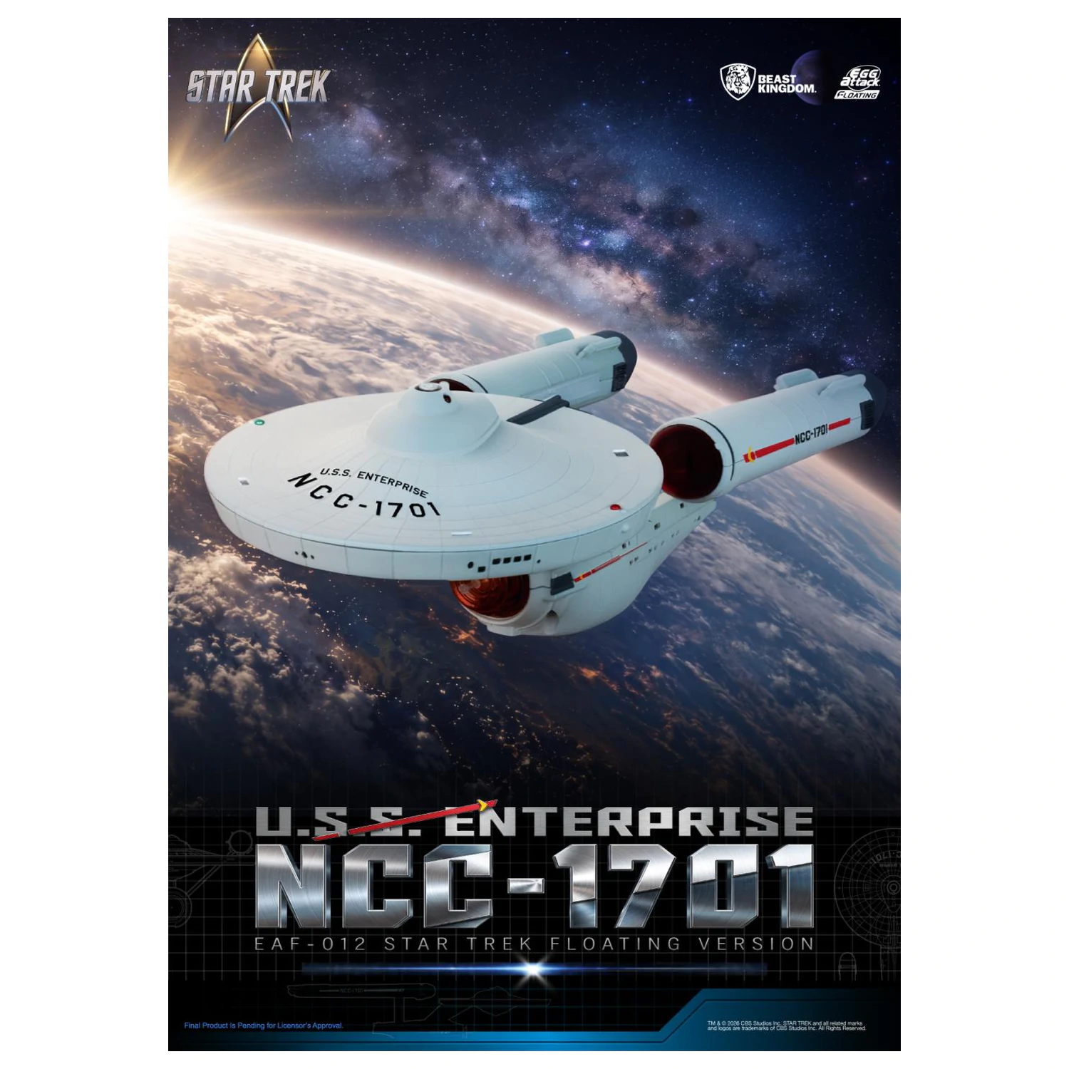 Star Trek U.S.S. Enterprise NCC-1701 "Lebdeći" kip 8,5 cm fotografija proizvoda