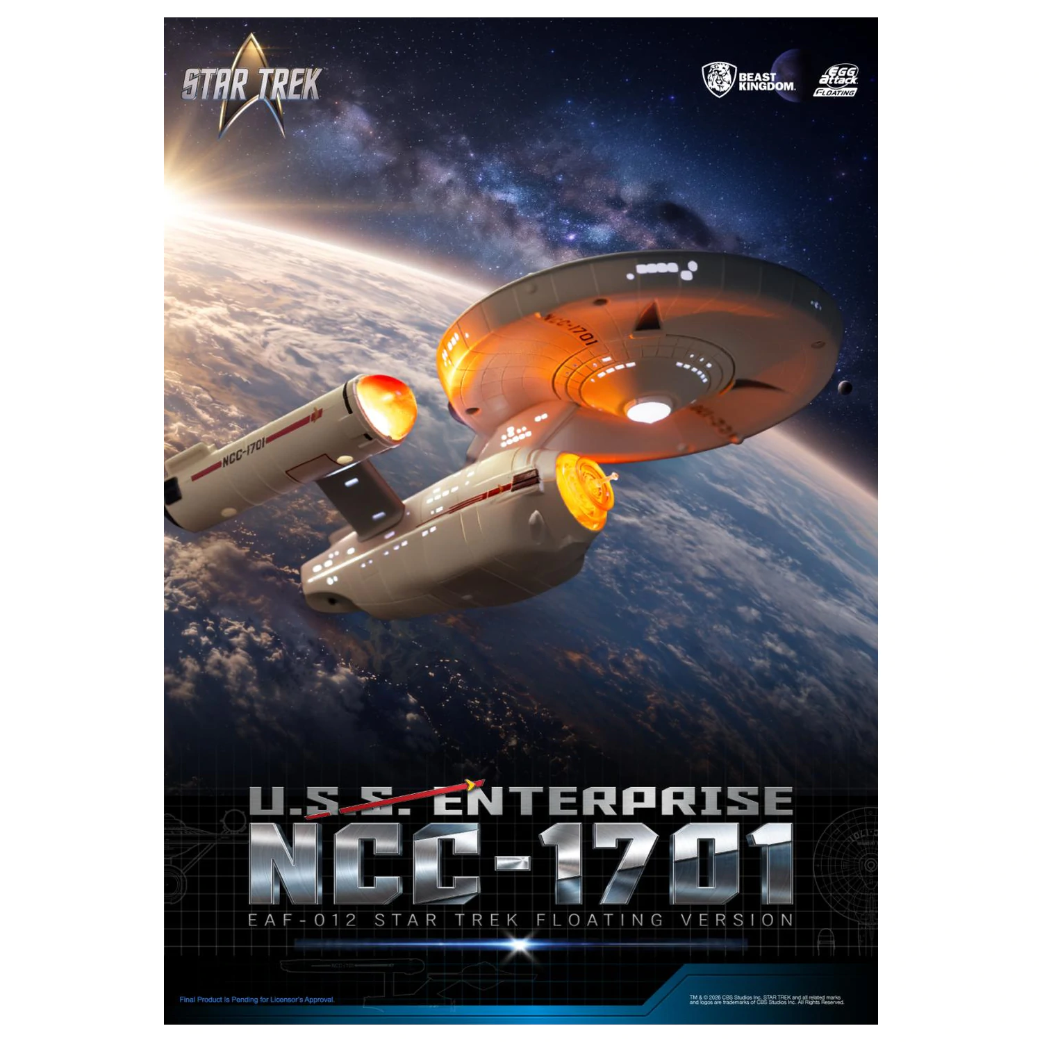 Star Trek U.S.S. Enterprise NCC-1701 "Lebdeći" kip 8,5 cm fotografija proizvoda