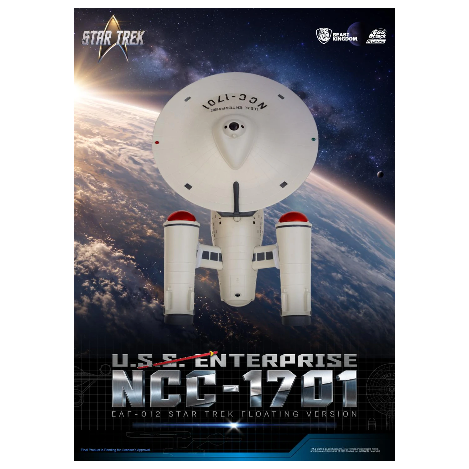 Star Trek U.S.S. Enterprise NCC-1701 "Lebdeći" kip 8,5 cm fotografija proizvoda
