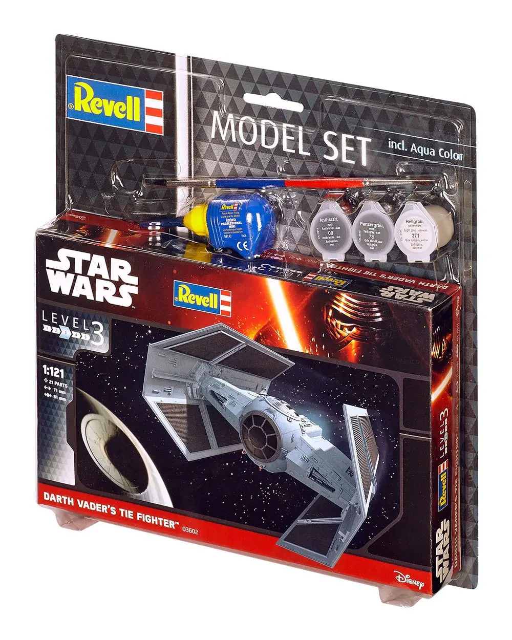 Star Wars Model Kit 1/121 set modela TIE Fighter Dartha Vadera 7 cm fotografija proizvoda