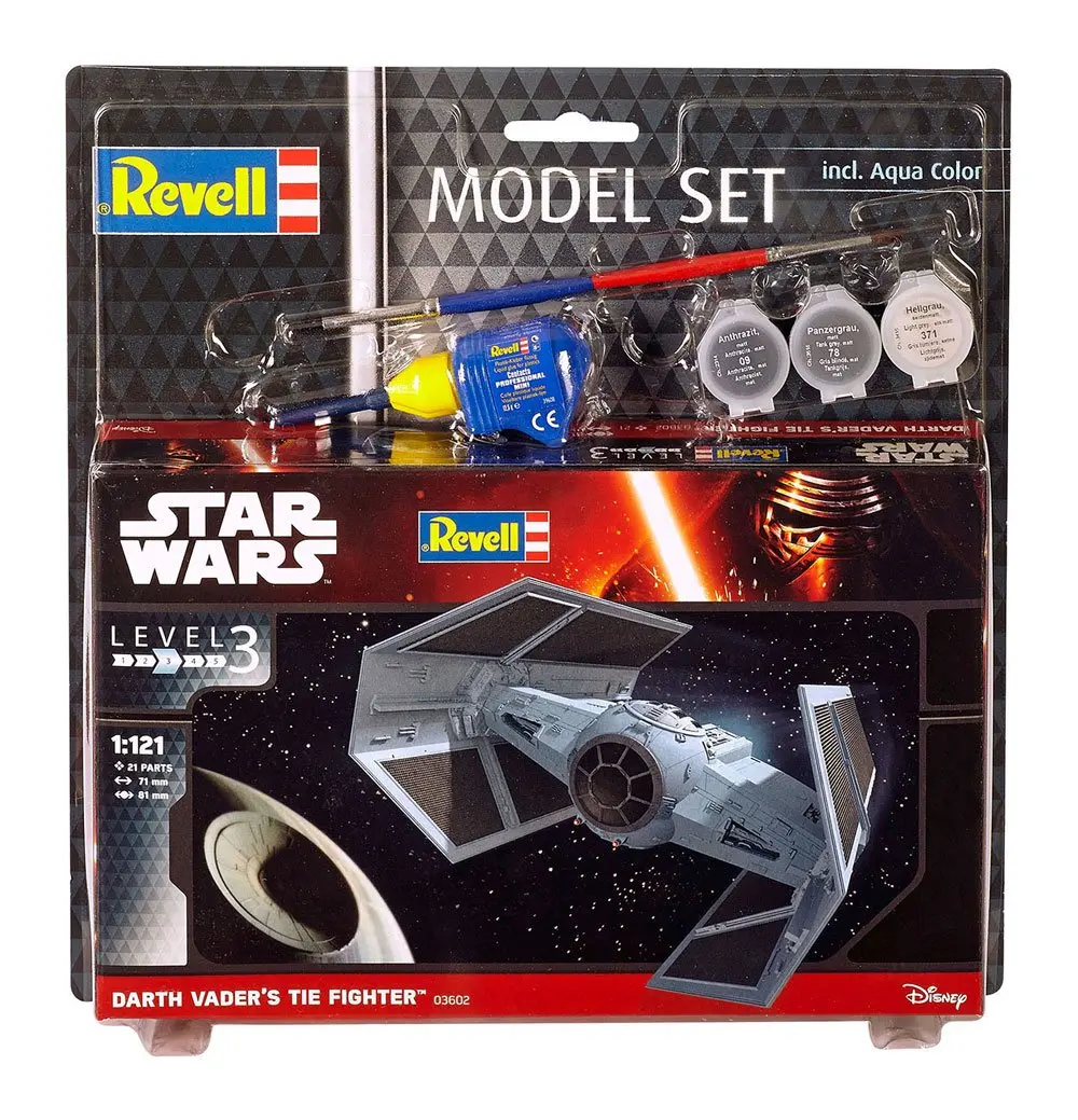 Star Wars Model Kit 1/121 set modela TIE Fighter Dartha Vadera 7 cm fotografija proizvoda