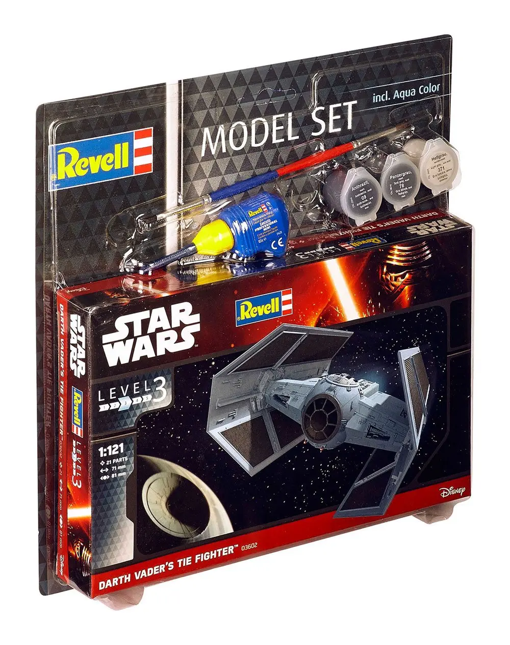 Star Wars Model Kit 1/121 set modela TIE Fighter Dartha Vadera 7 cm fotografija proizvoda