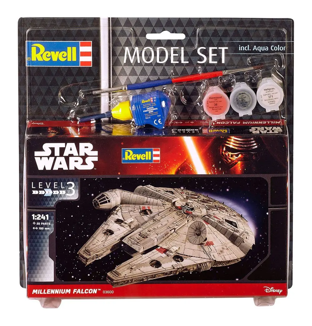 Star Wars Model Kit 1/241 Model Set Millennium Falcon 10 cmStar Wars maketa 1/241 model set Millennium Falcon 10 cm fotografija proizvoda