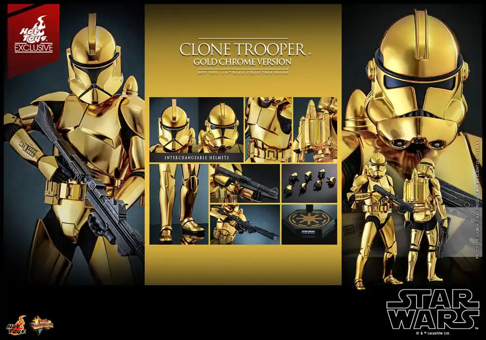 Star Wars akcijska figura 1/6 Clone Trooper (Gold Chrome Version) Exclusive 30 cm fotografija proizvoda