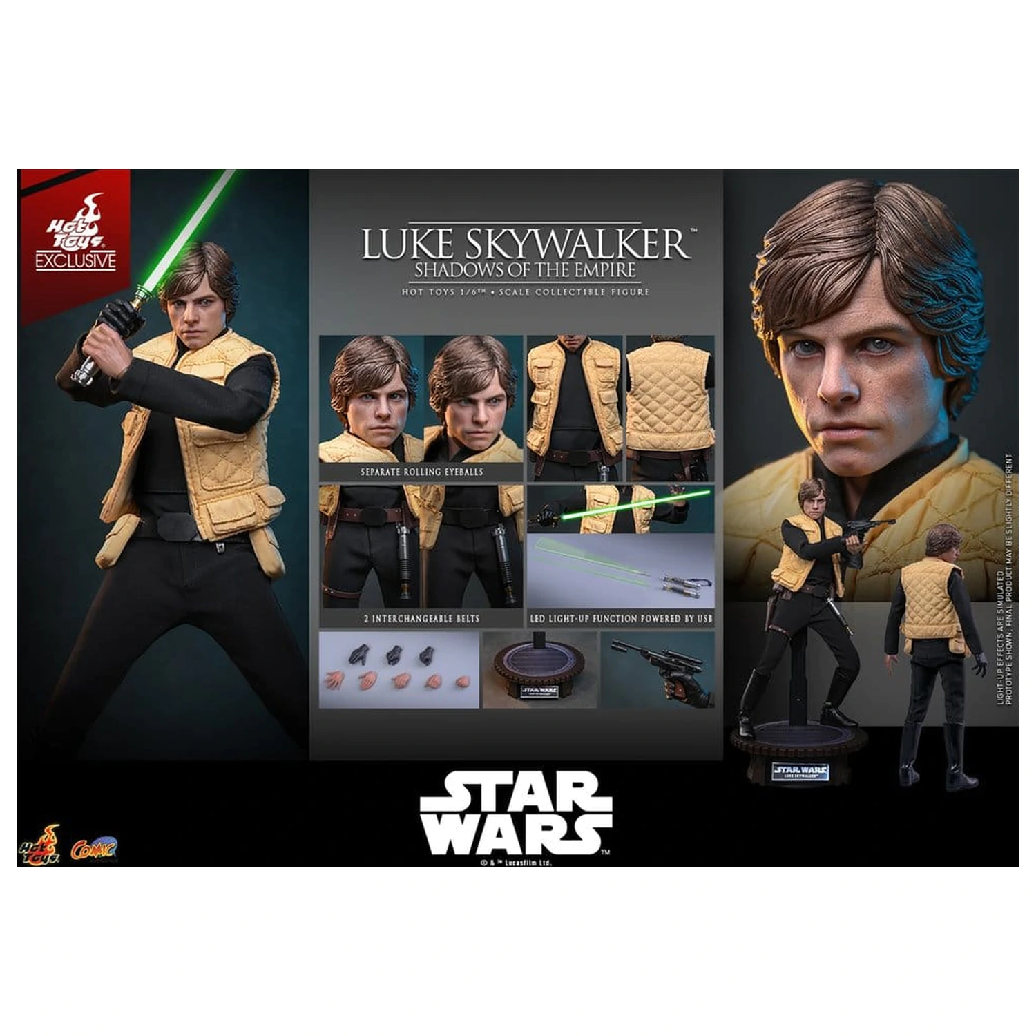 Star Wars Comic Masterpiece figura 1/6 Luke Skywalker (Shadows Of The Empire) (Hot Toys Exclusive) 28 cm fotografija proizvoda
