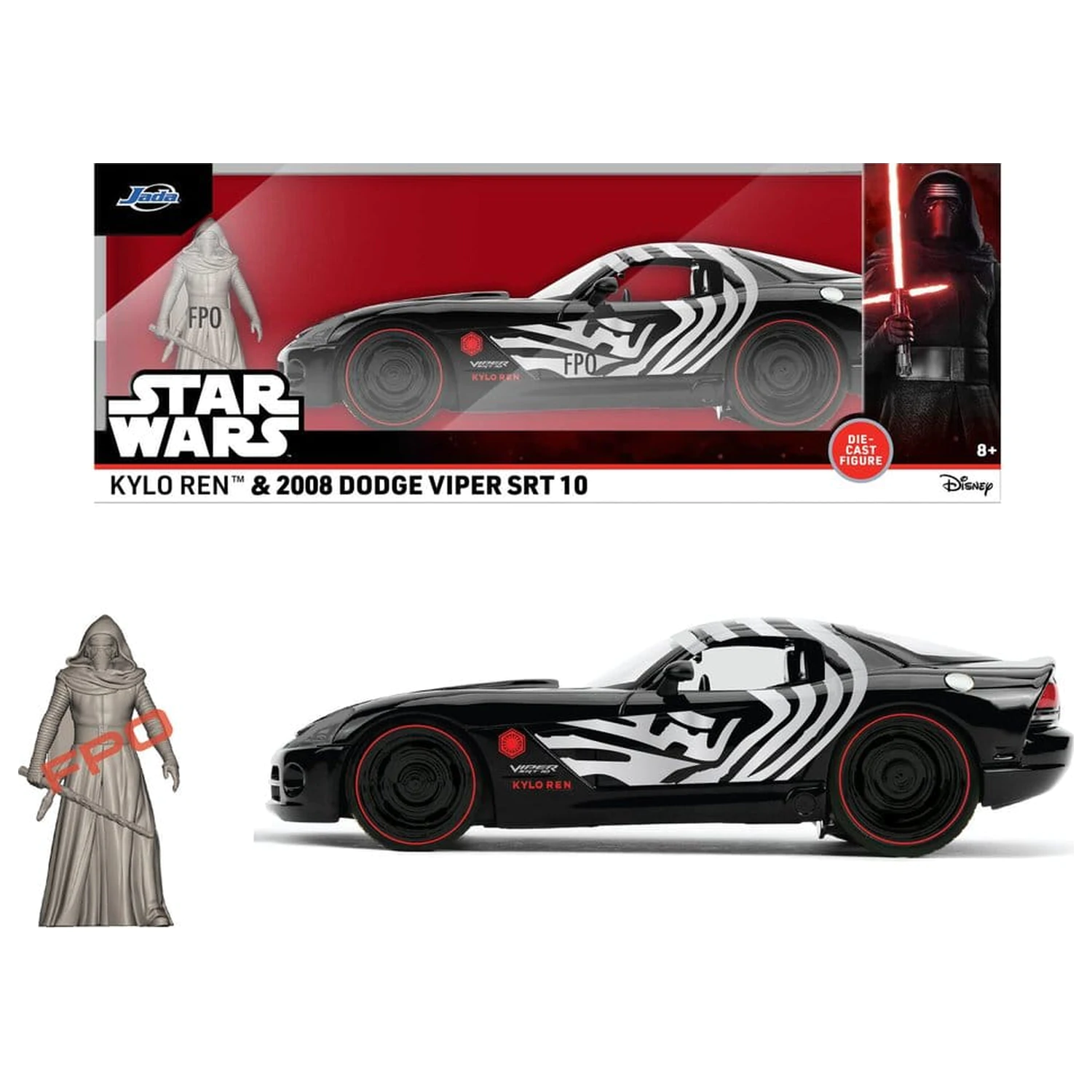 Star Wars Diecast Model 1:24 Kylo Ren Dodge Viper SRT10 2008 fotografija proizvoda