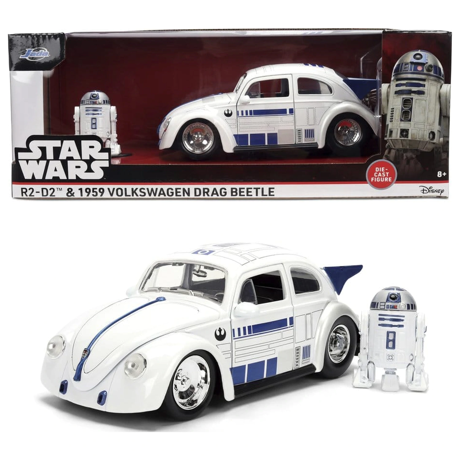 Star Wars Diecast Model 1:24 R2-D2 1959 VW Drag Beetle fotografija proizvoda