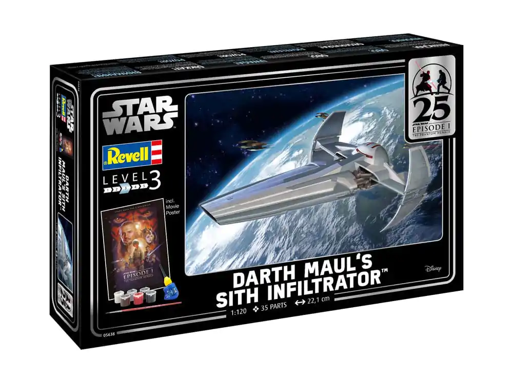 Star Wars Episode I Model Kit Poklon Set 1/120 Darth Maul's Sith Infiltrator 22 cm fotografija proizvoda