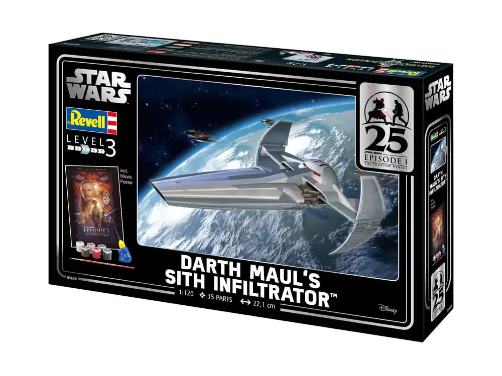 Star Wars Episode I Model Kit Poklon Set 1/120 Darth Maul's Sith Infiltrator 22 cm fotografija proizvoda