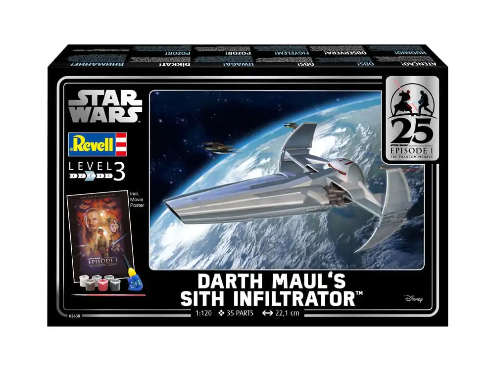 Star Wars Episode I Model Kit Poklon Set 1/120 Darth Maul's Sith Infiltrator 22 cm fotografija proizvoda