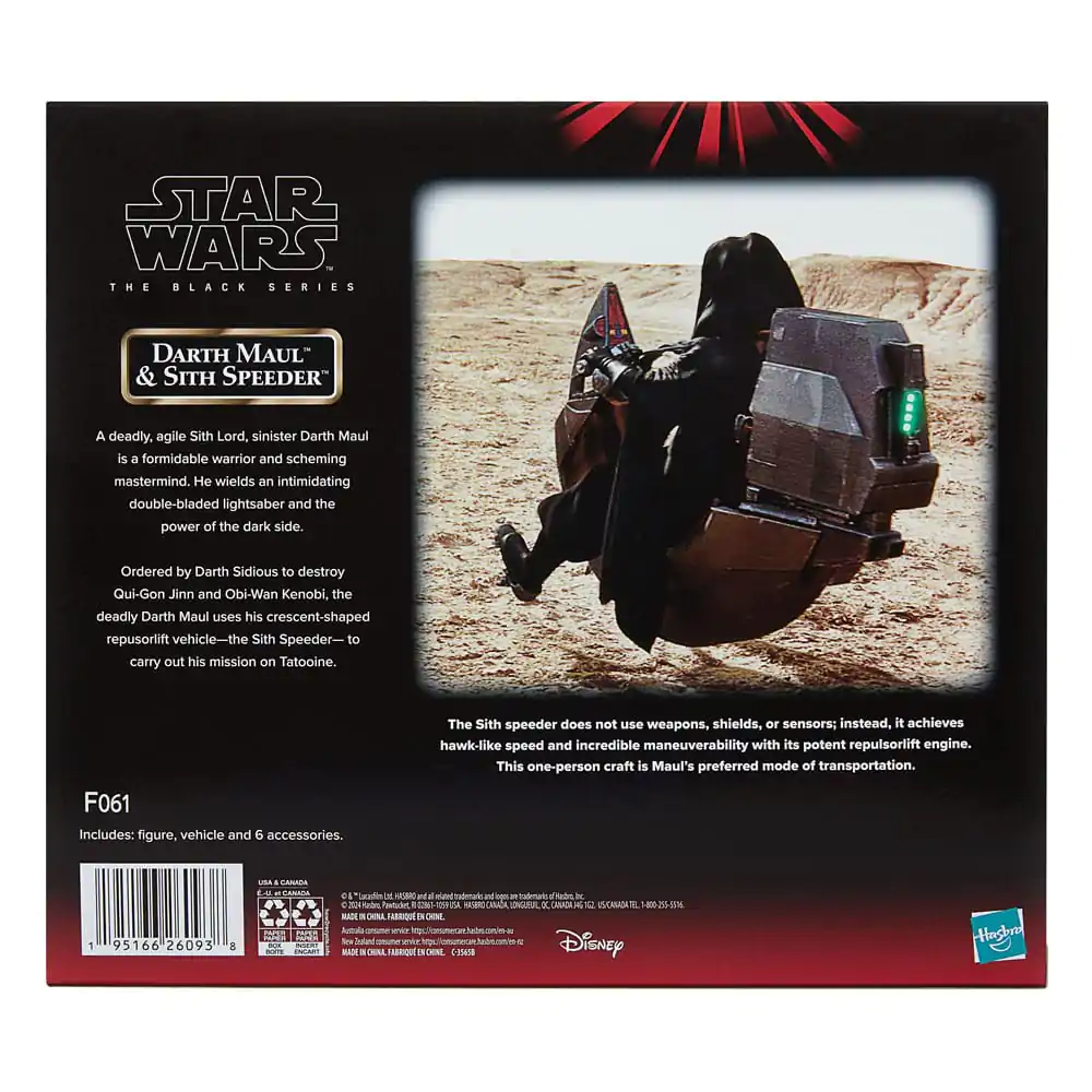 Star Wars Episode I Black Series vozilo s akcijskom figurom Darth Maul & Sith Speeder SDCC 2024 fotografija proizvoda