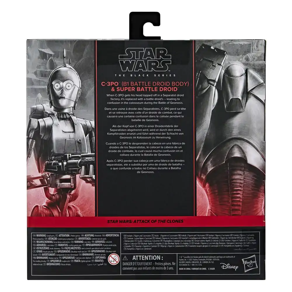 Star Wars Episode II Black Series akcijska figura 2-Pack C-3PO (B1 Battle Droid Body) & Super Battle Droid 15 cm fotografija proizvoda