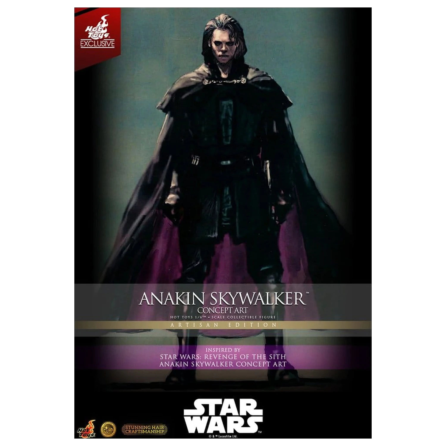 Star Wars Episode III: Revenge Of The Sith Movie Masterpiece akcijska figura 1/6 Anakin Skywalker (Concept Art Version) (Artisan Edition) Hot Toys Exclusive 31 cm fotografija proizvoda