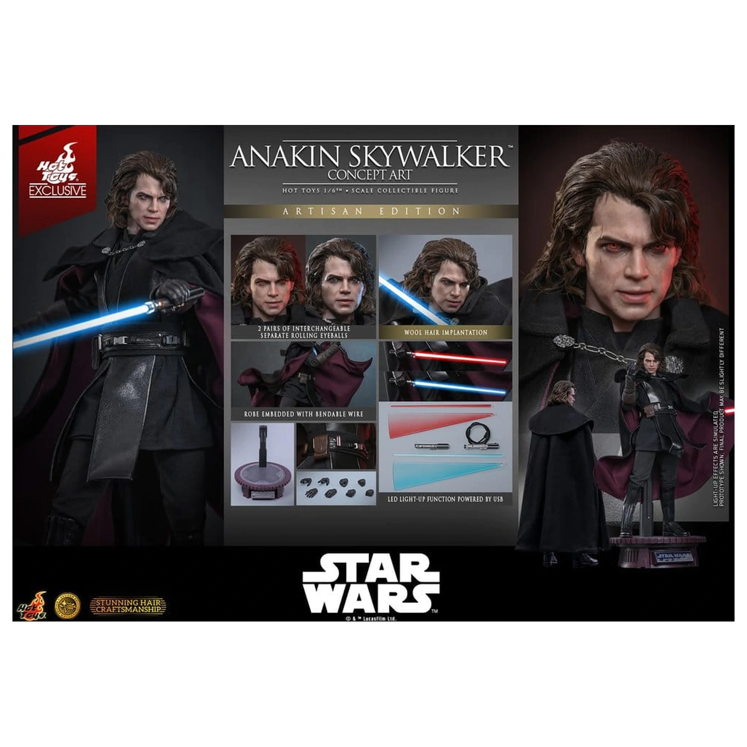 Star Wars Episode III: Revenge Of The Sith Movie Masterpiece akcijska figura 1/6 Anakin Skywalker (Concept Art Version) (Artisan Edition) Hot Toys Exclusive 31 cm fotografija proizvoda