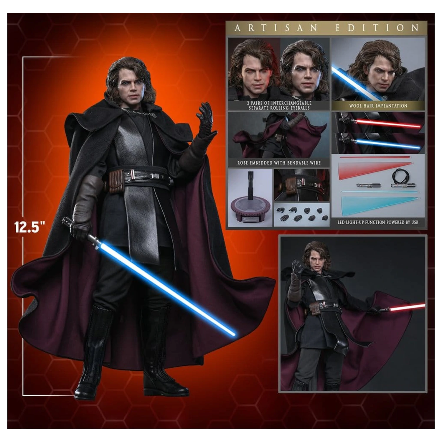 Star Wars Episode III: Revenge Of The Sith Movie Masterpiece akcijska figura 1/6 Anakin Skywalker (Concept Art Version) (Artisan Edition) Hot Toys Exclusive 31 cm fotografija proizvoda