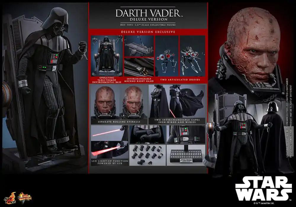 Star Wars: Episode III - Revenge of the Sith Movie Masterpiece akcijska figura 1/6 Darth Vader (Deluxe verzija) 35 cm fotografija proizvoda
