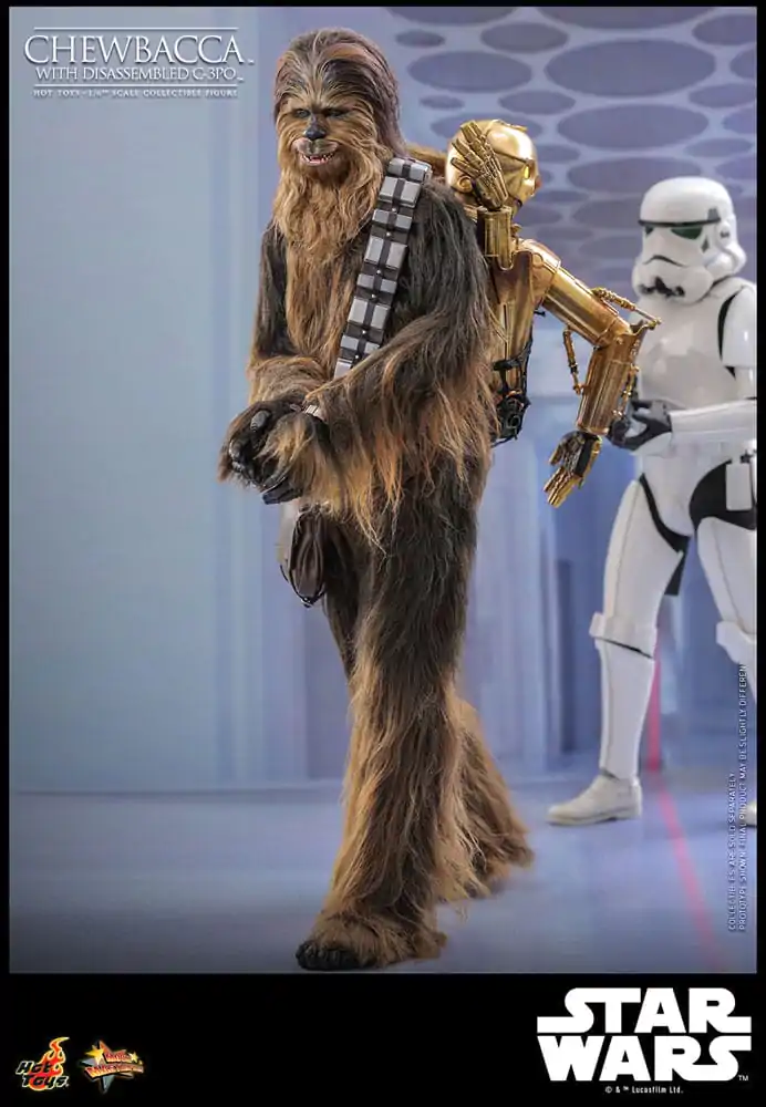 Star Wars Episode V Movie Masterpiece akcijska figura 1/6 Chewbacca s rastavljenim C-3PO 36 cm fotografija proizvoda