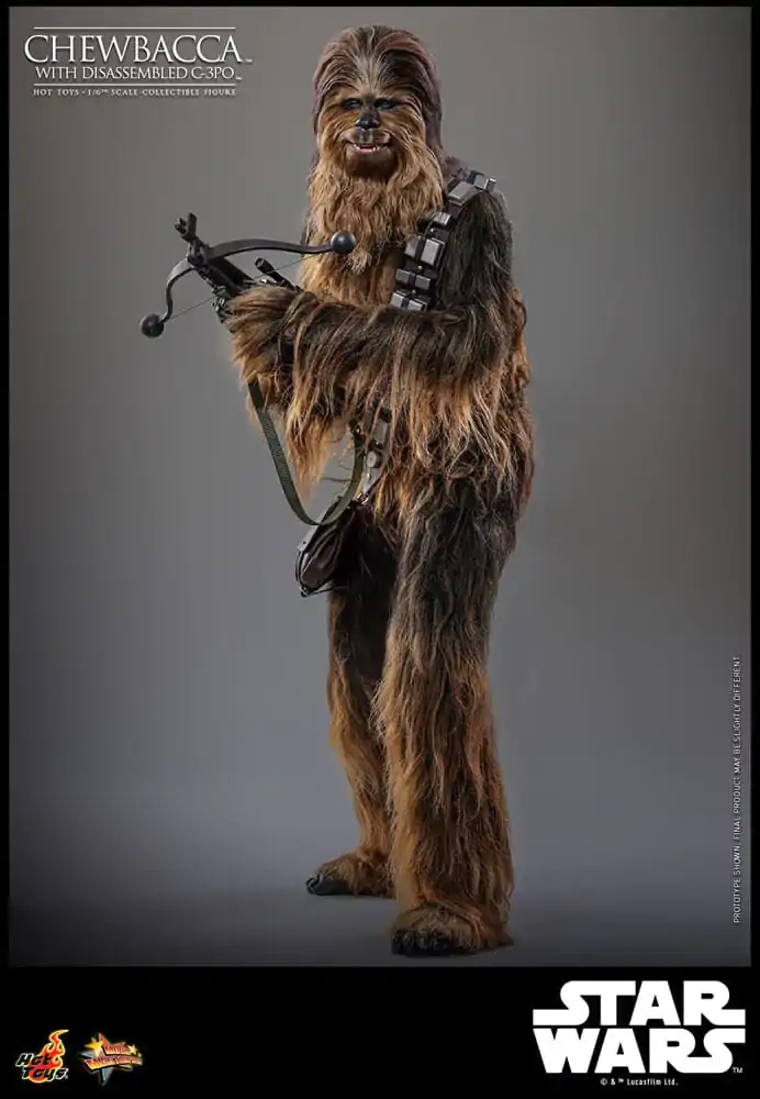 Star Wars Episode V Movie Masterpiece akcijska figura 1/6 Chewbacca s rastavljenim C-3PO 36 cm fotografija proizvoda