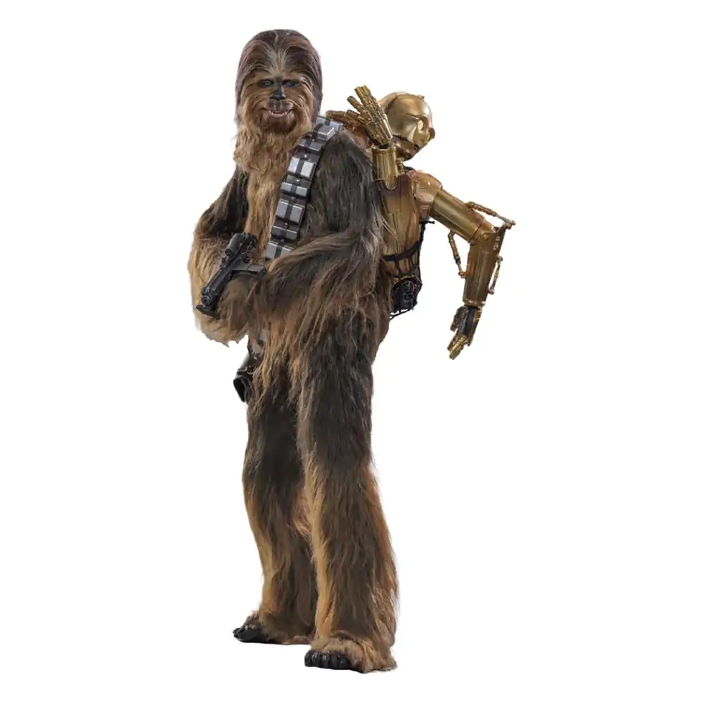 Star Wars Episode V Movie Masterpiece akcijska figura 1/6 Chewbacca s rastavljenim C-3PO 36 cm fotografija proizvoda