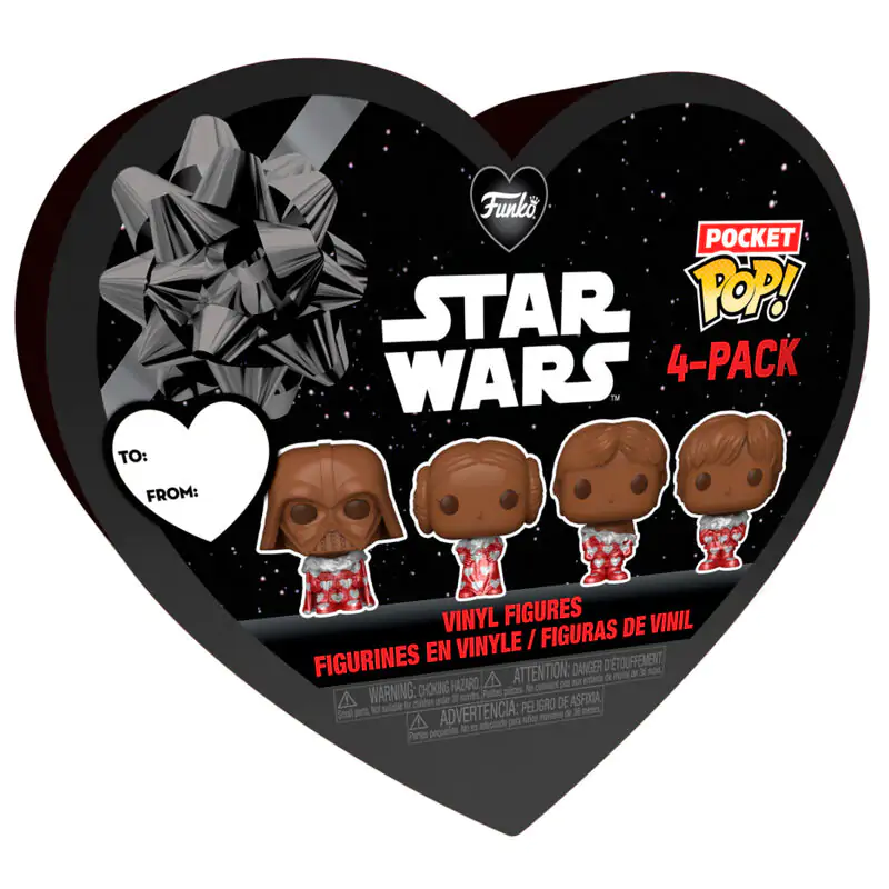 Star Wars Valentines Pocket POP! vinilne figure pakiranje od 4 kom Choc 4 cm fotografija proizvoda
