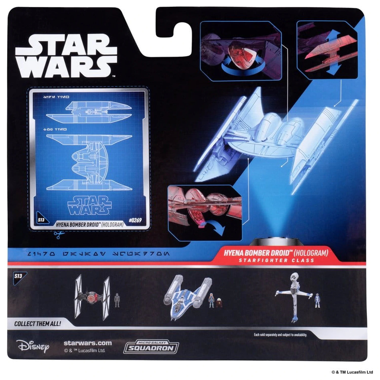 Star Wars Srednje vozilo i figura asortiman Hyena Vulture Bomber (crveni hologram) i Battle Droid (potjera) fotografija proizvoda
