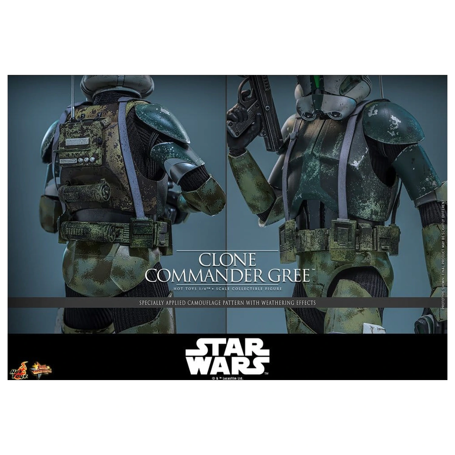 Star Wars Movie Masterpiece Akcijska figura 1/6 Clone Commander Gree 30 cm fotografija proizvoda