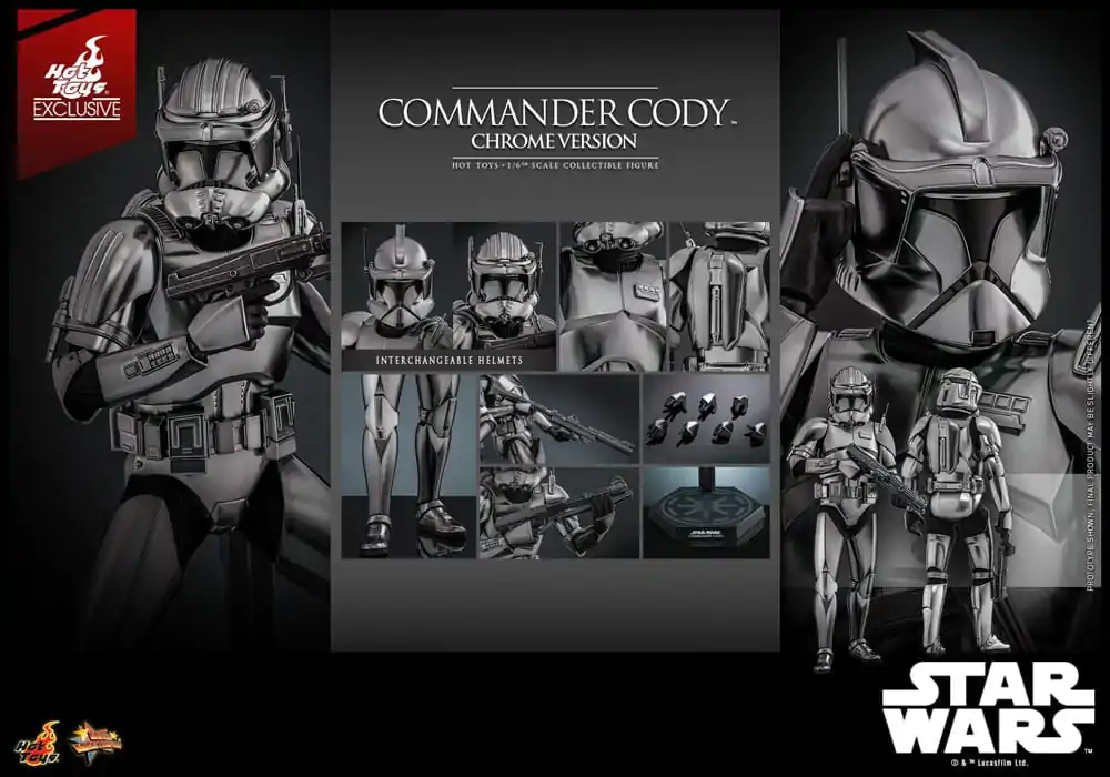 Star Wars Movie Masterpiece Akcijska figura 1/6 Commander Cody (Chrome Version) Hot Toys Exclusive 30 cm fotografija proizvoda