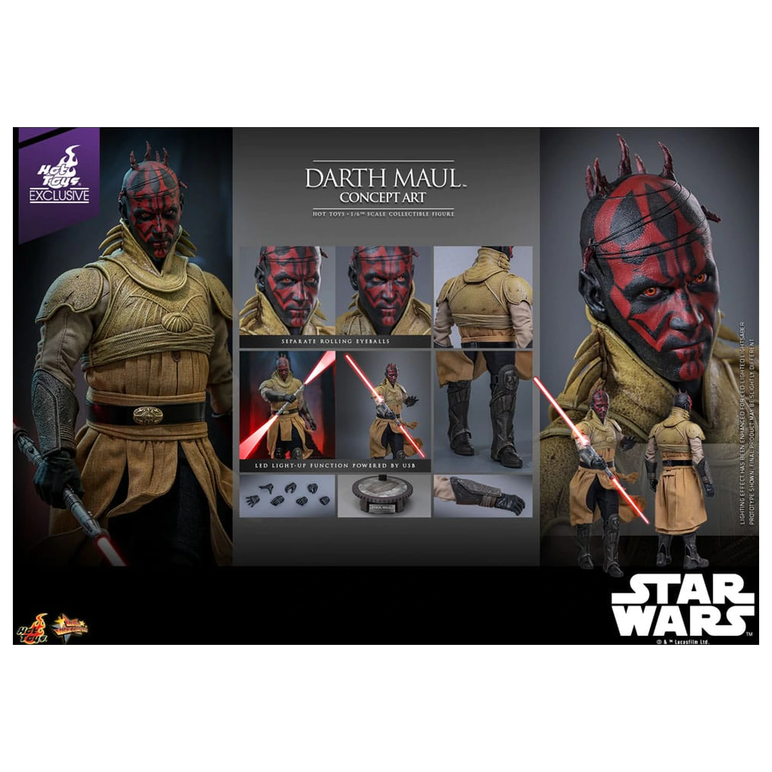 Star Wars Movie Masterpiece akcijska figura 1/6 Darth Maul (Concept Art) Hot Toys Exclusive 35 cm fotografija proizvoda