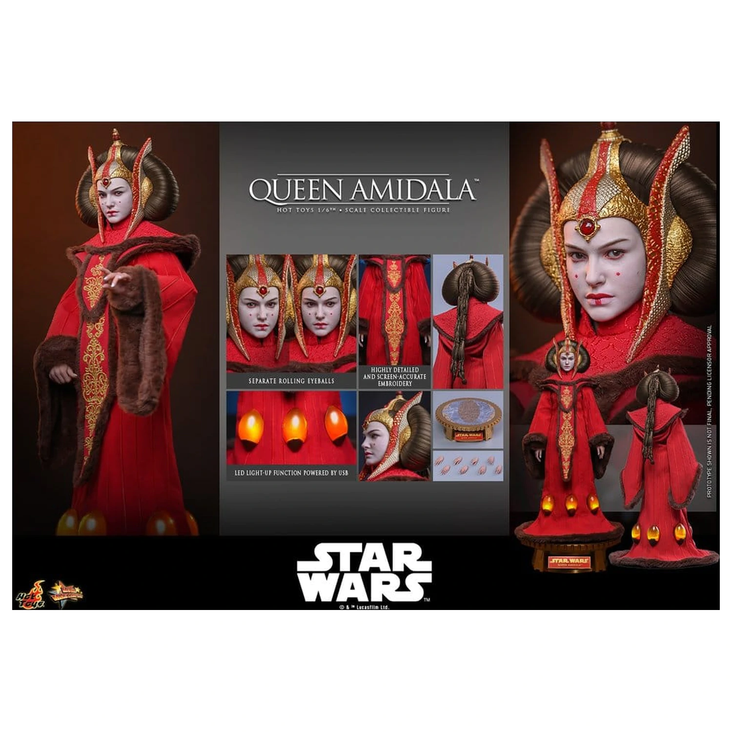 Star Wars Movie Masterpiece akcijska figura 1/6 Queen Amidala 28 cm fotografija proizvoda