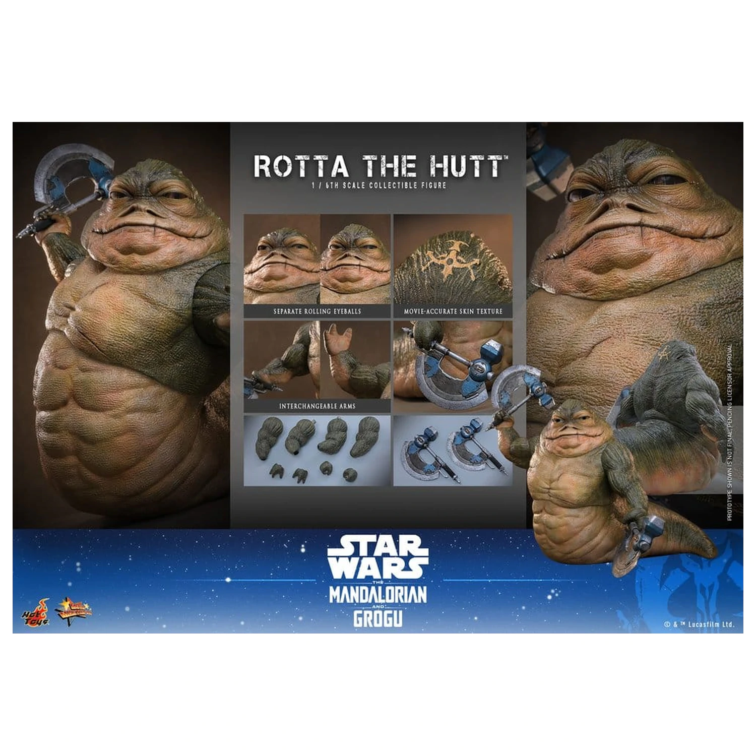 Star Wars Movie Masterpiece Akcijska figura 1/6 Rotta The Hutt 32 cm fotografija proizvoda