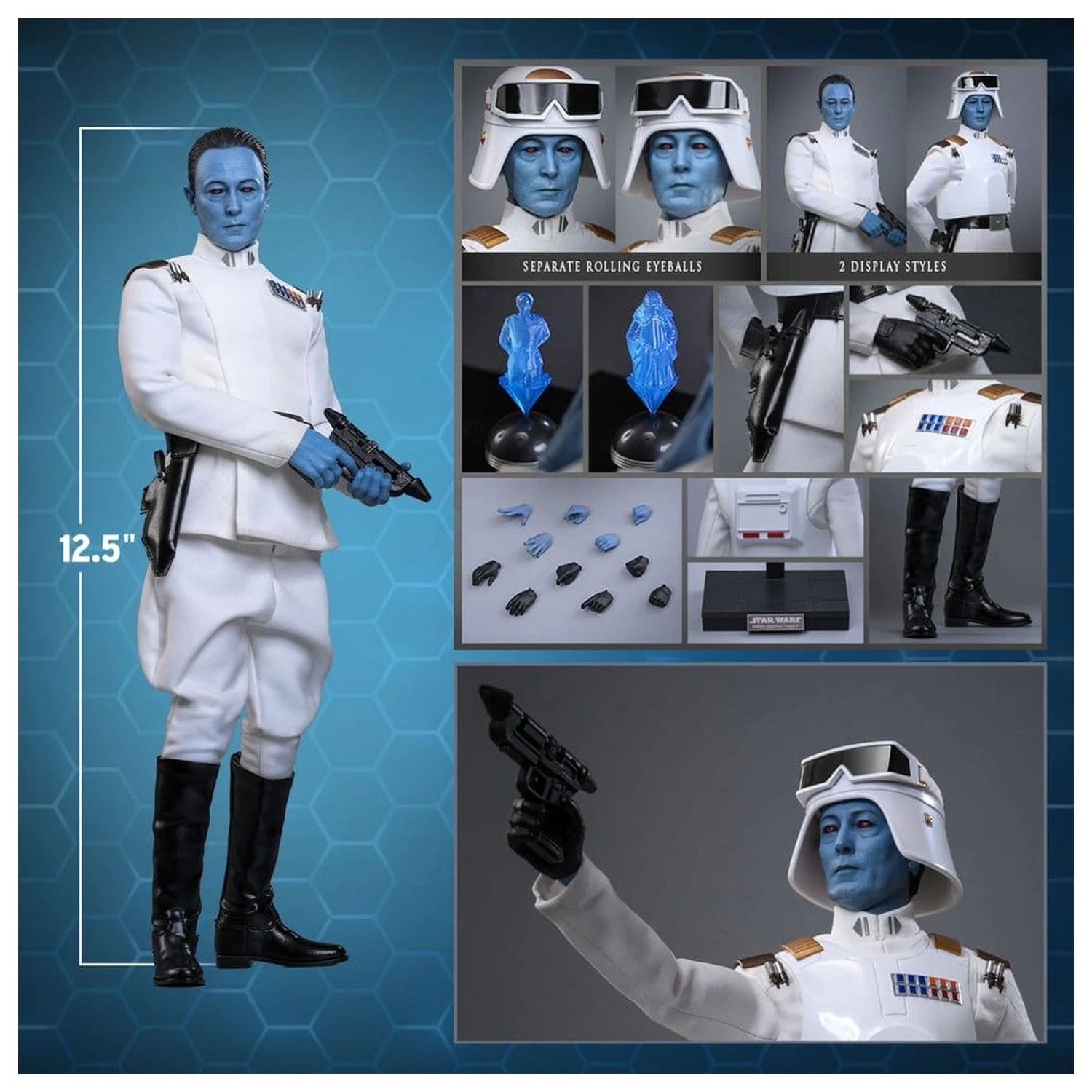 Star Wars: Rebels Television Remek-djelo Akcijska figura 1/6 Grand Admiral Thrawn (Imperial Armor) 32 cm fotografija proizvoda