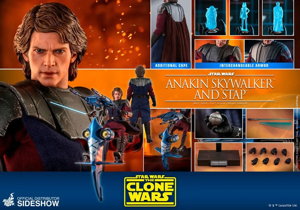 Star Wars The Clone Wars akcijska figura 1/6 Anakin Skywalker & STAP 31 cm fotografija proizvoda