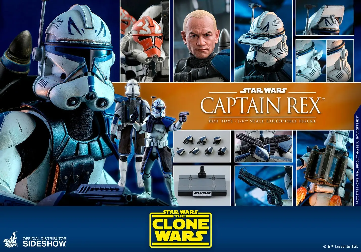 Star Wars The Clone Wars akcijska figura 1/6 Captain Rex 30 cm fotografija proizvoda