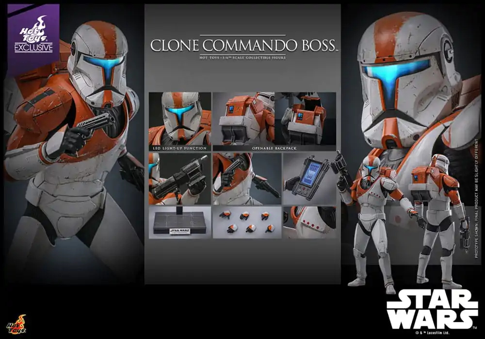 Star Wars: The Clone Wars Akcijska figura 1/6 Clone Commando Boss Hot Toys ekskluzivna 30 centimetara fotografija proizvoda