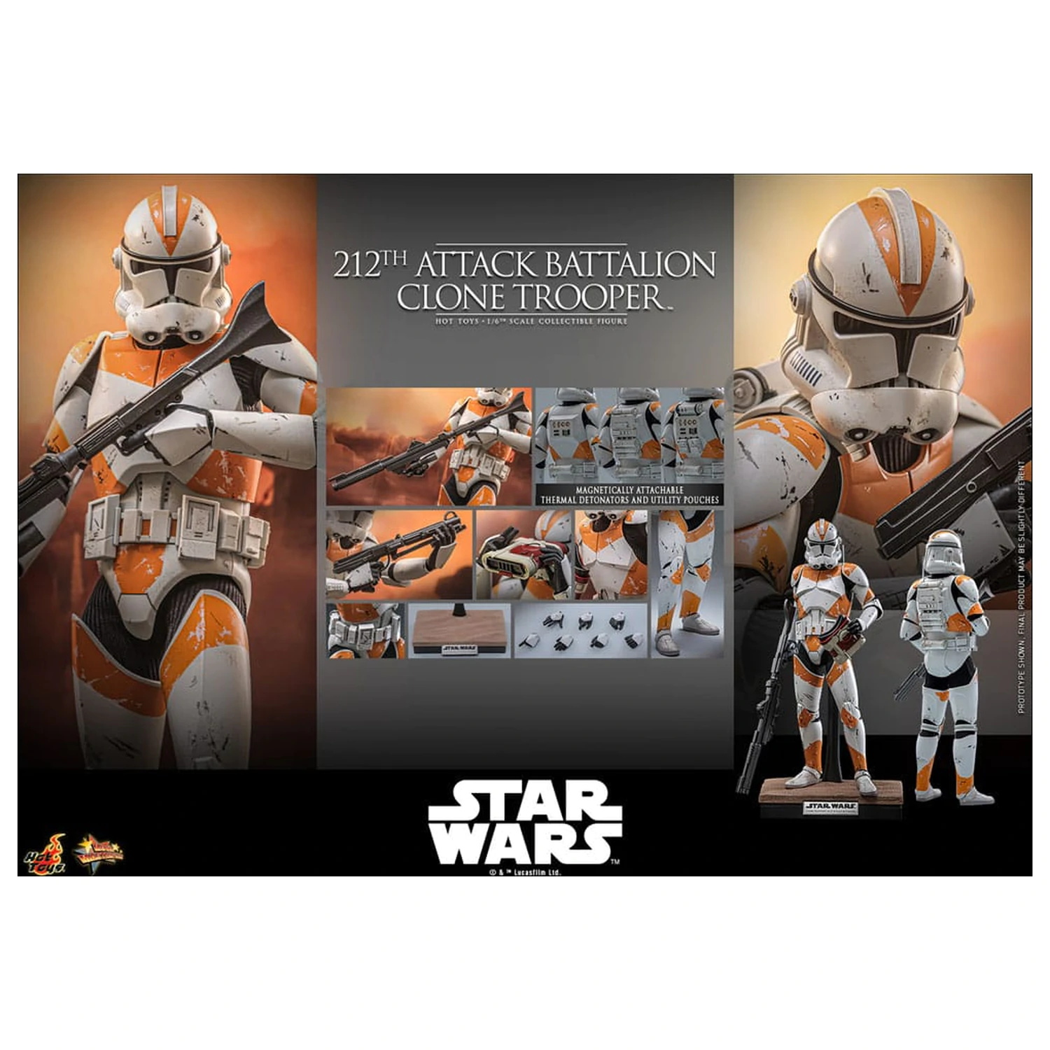 Star Wars: The Clone Wars akcijska figura 1/6 212th Attack Battalion Clone Trooper Deluxe Version 30 cm fotografija proizvoda