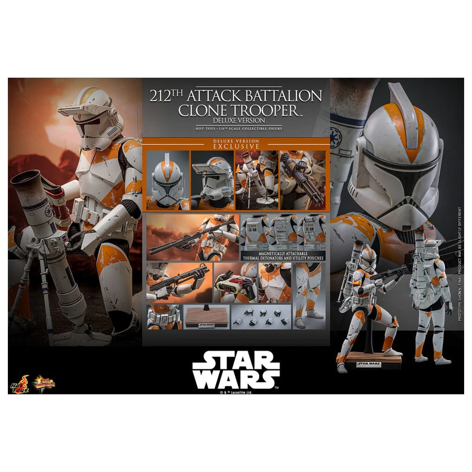 Star Wars: The Clone Wars akcijska figura 1/6 212th Attack Battalion Clone Trooper Deluxe Version 30 cm fotografija proizvoda