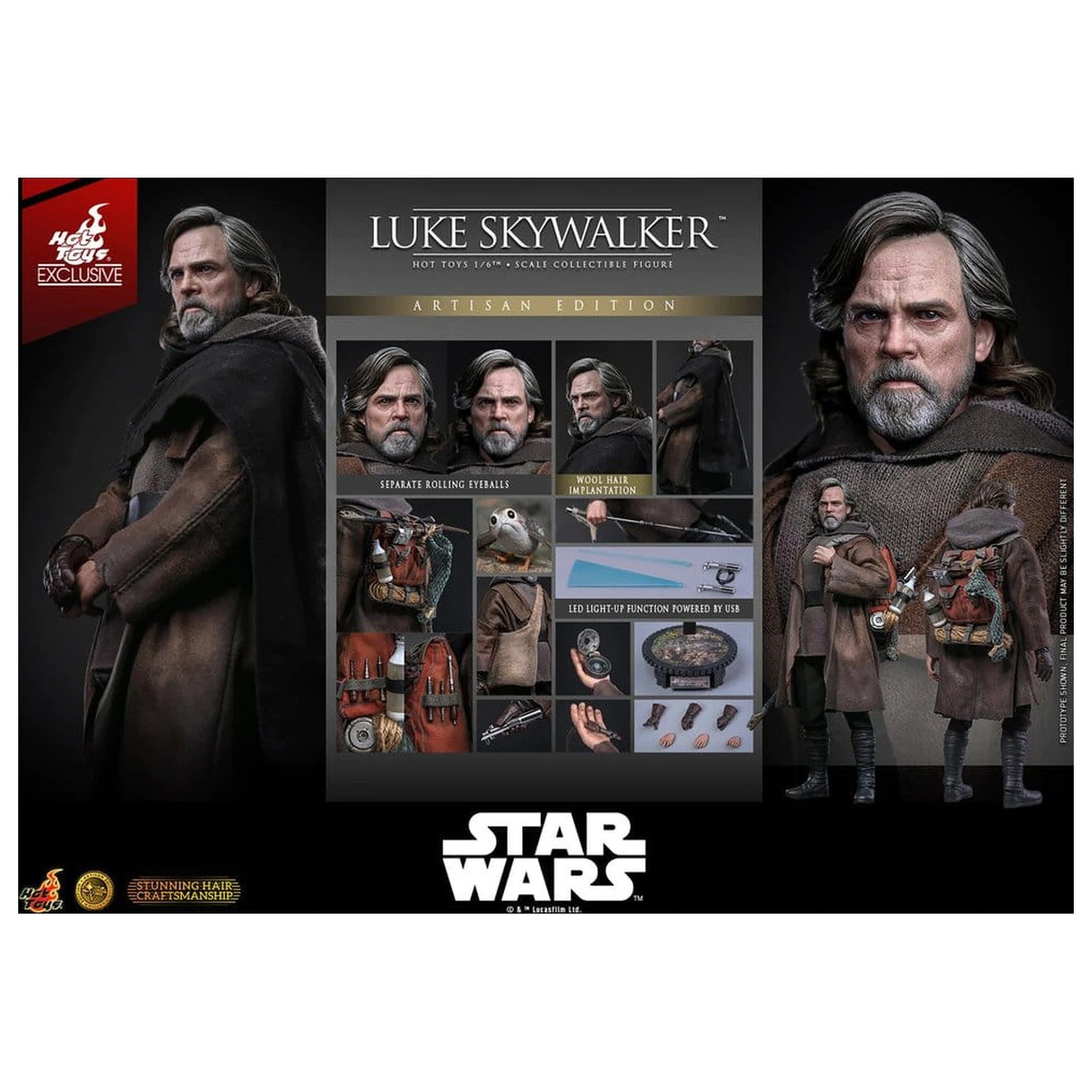 Star Wars: The Last Jedi Movie Masterpiece akcijska figura 1/6 Luke Skywalker (Artisan Edition) 29 cm fotografija proizvoda