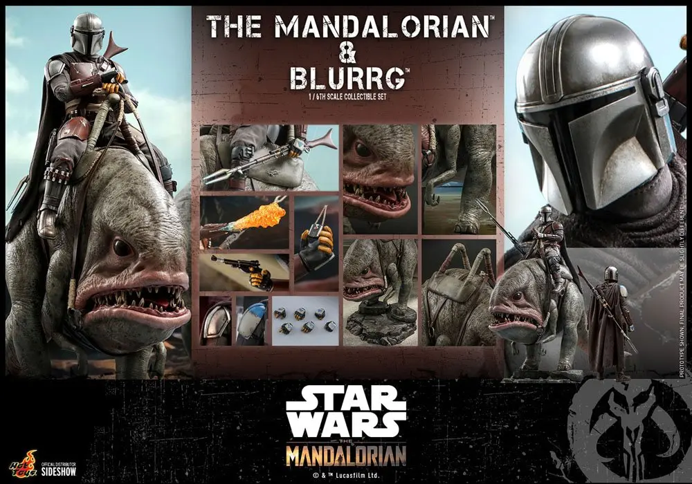 Star Wars The Mandalorian akcijska figura paket od 2 komada 1/6 The Mandalorian & Blurrg 37 cm fotografija proizvoda