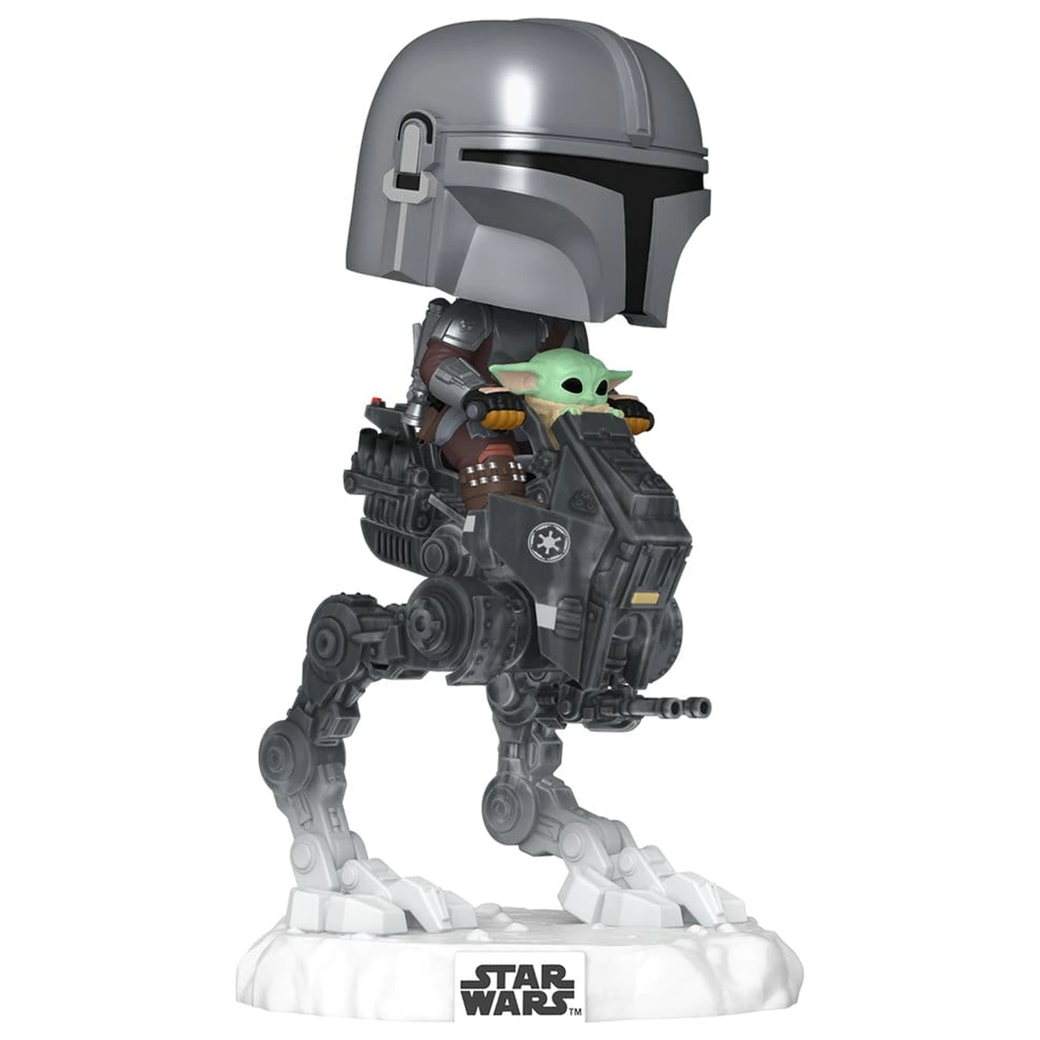 Star Wars: The Mandalorian and Grogu Funko POP! Rides Deluxe Vinyl Bobblehead figura The Mandalorian with Grogu in Imperial Remnant AT-RT fotografija proizvoda