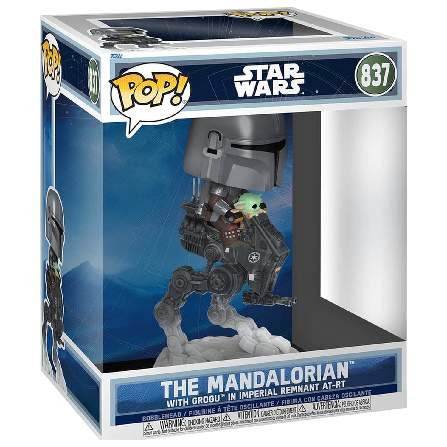 Star Wars: The Mandalorian and Grogu Funko POP! Rides Deluxe Vinyl Bobblehead figura The Mandalorian with Grogu in Imperial Remnant AT-RT fotografija proizvoda