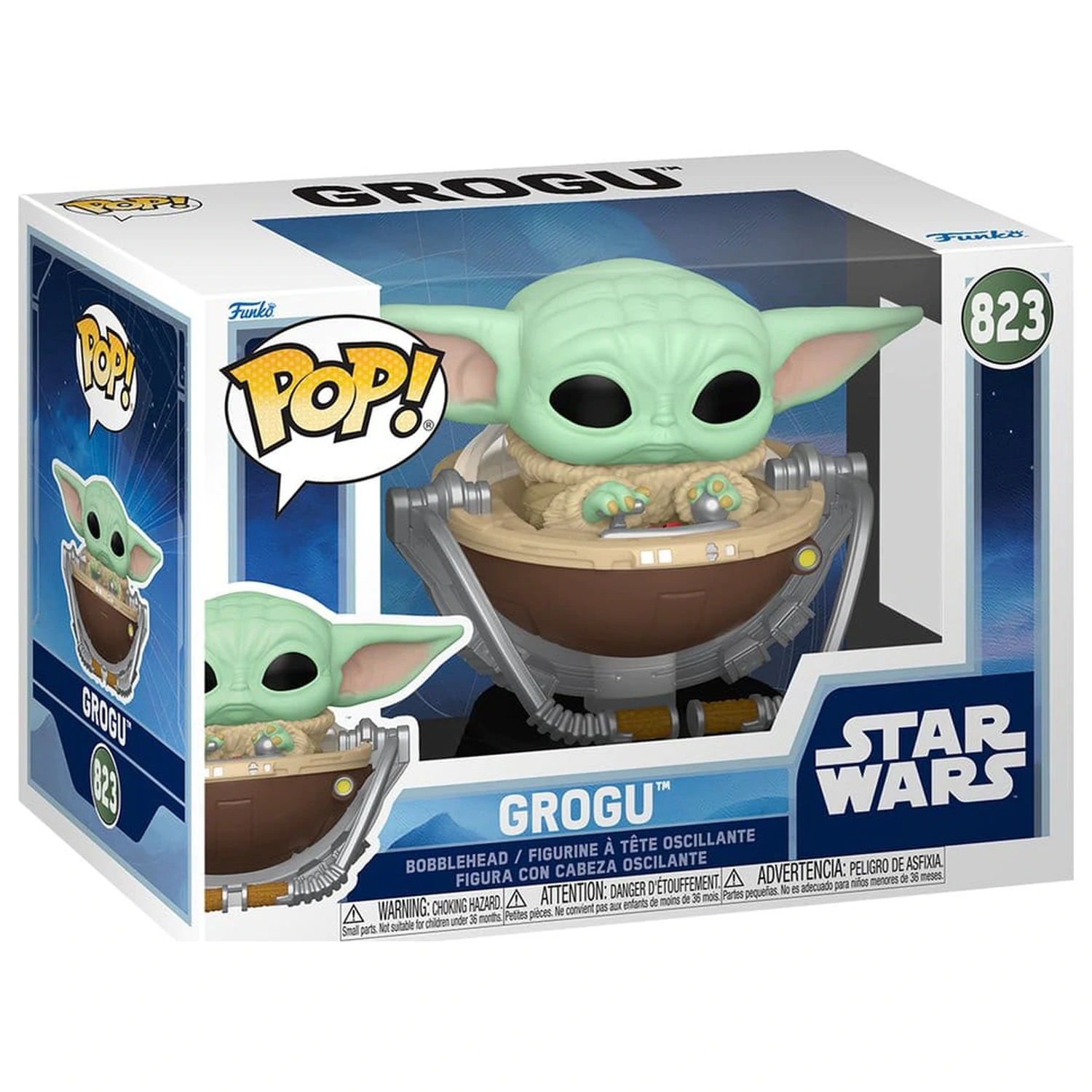 Star Wars: The Mandalorian and Grogu Funko POP! Vinyl Bobblehead figura, Grogu u kolicima 9 cm fotografija proizvoda