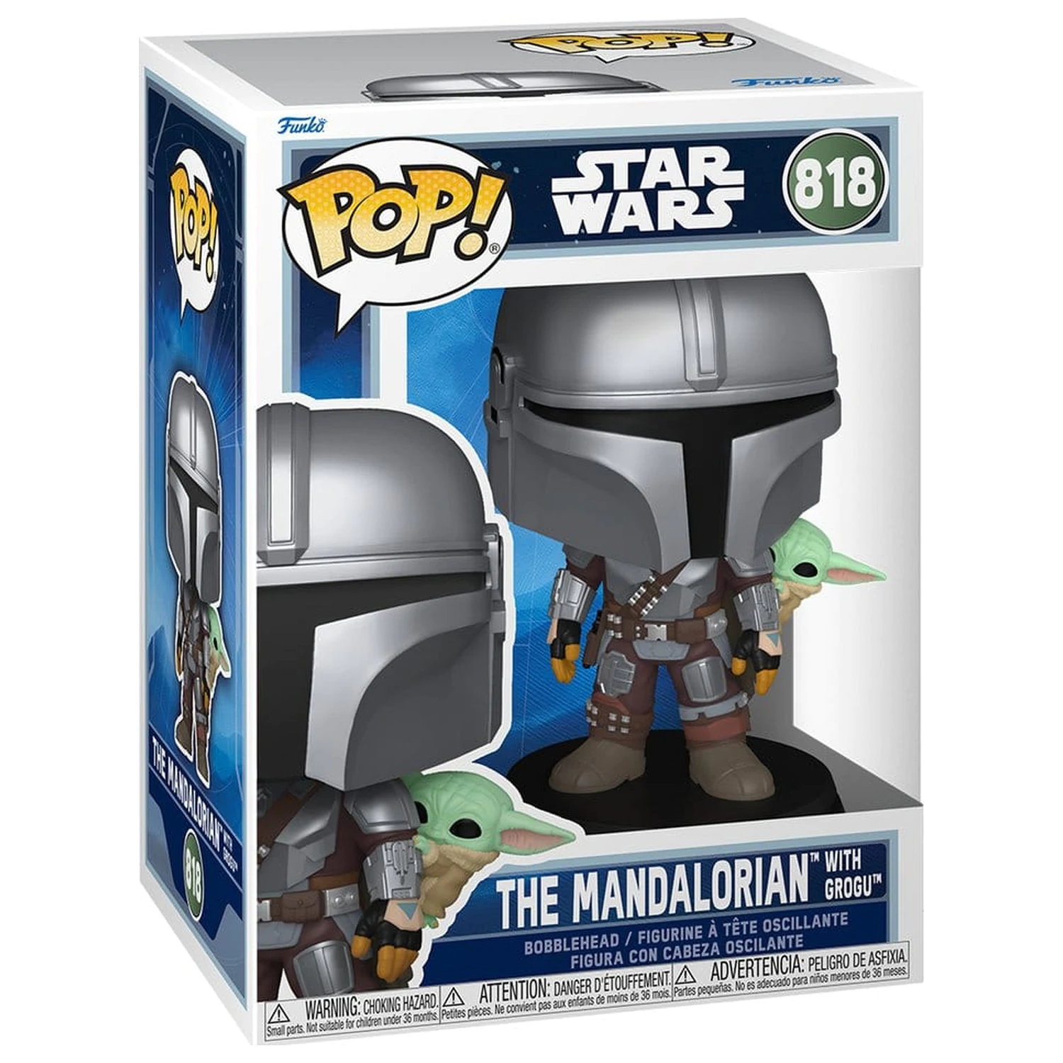 Star Wars: The Mandalorian and Grogu Funko POP! Vinyl figurica s pomičnom glavom The Mandalorian with Grogu 9 cm fotografija proizvoda