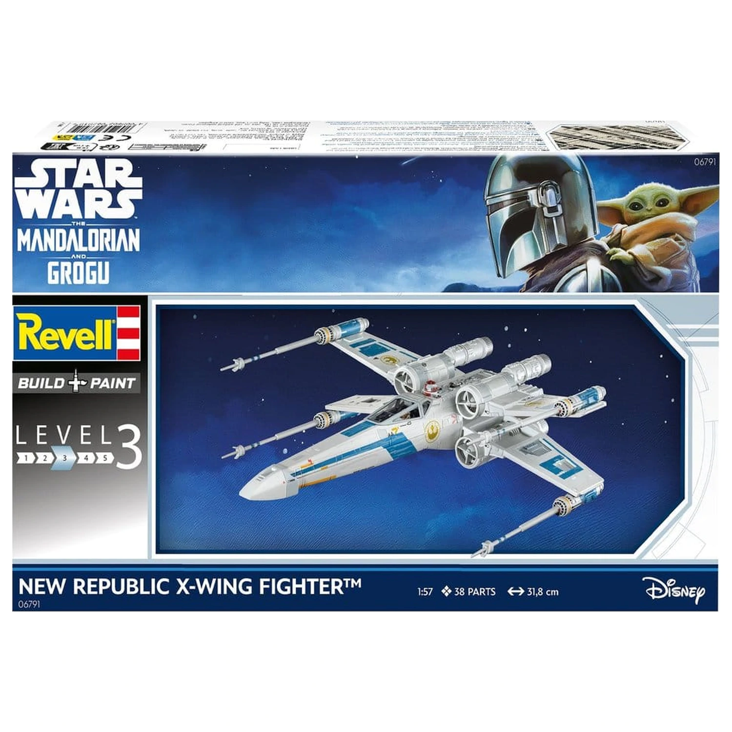 Star Wars The Mandalorian and Grogu Revell komplet modela 1/57 New Republic X-Wing Fighter 22 cm fotografija proizvoda