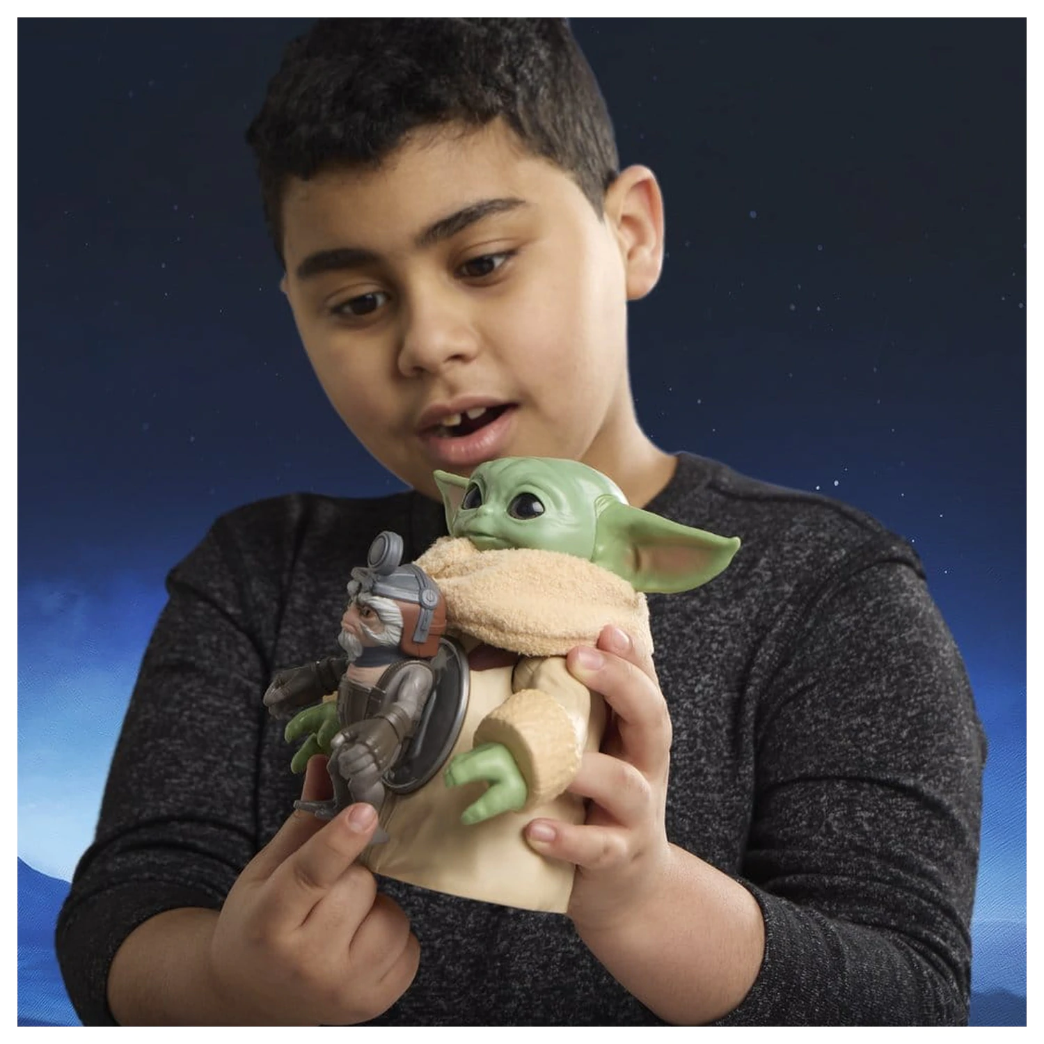 Star Wars: The Mandalorian & Grogu Elektronska akcijska figura Huggin' Grogu & Anzellan 17 cm fotografija proizvoda