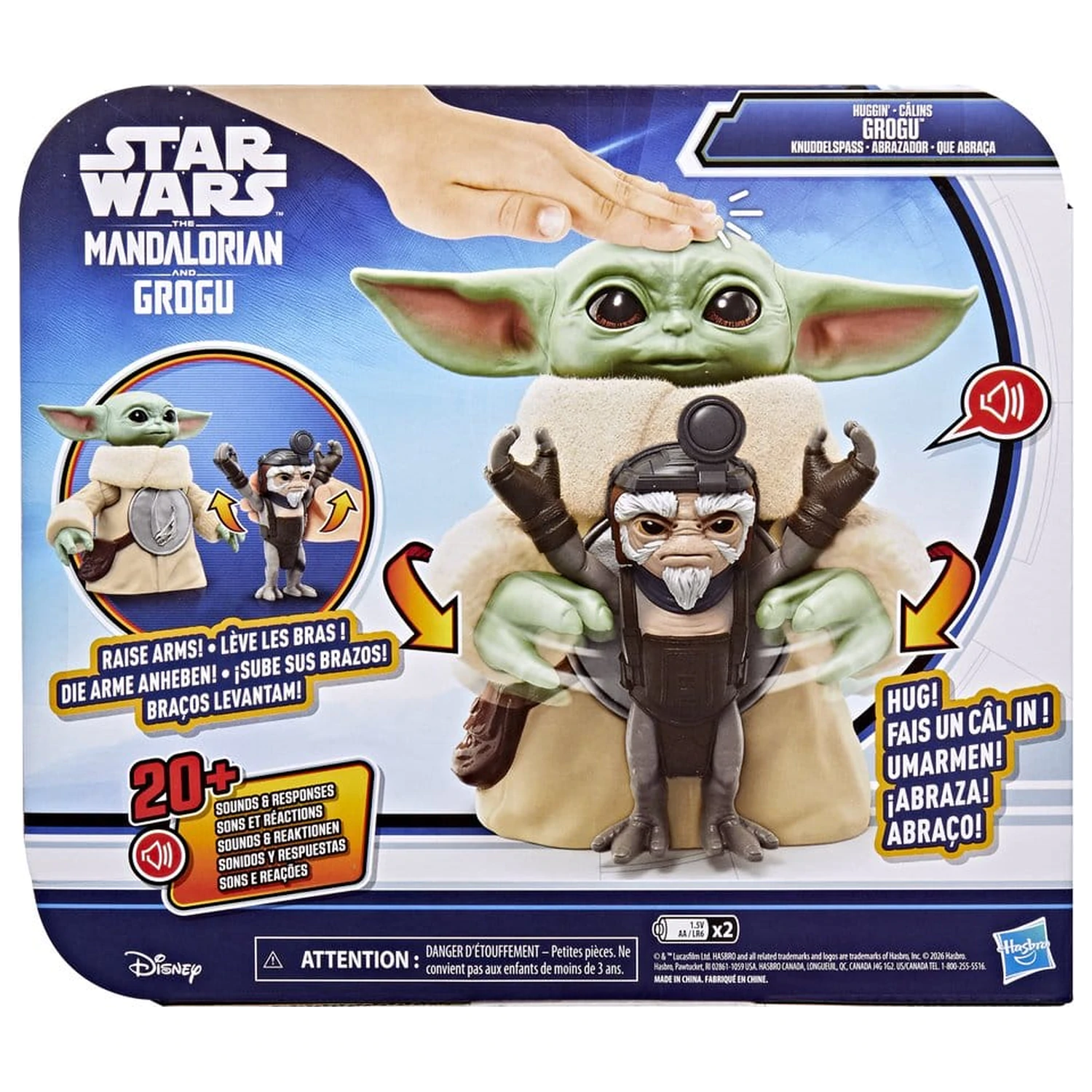 Star Wars: The Mandalorian & Grogu Elektronska akcijska figura Huggin' Grogu & Anzellan 17 cm fotografija proizvoda